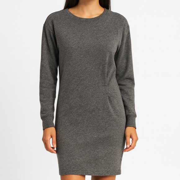 CAbi Dresses & Skirts - Cabi Charcoal Gray Long Sleeve Crew‎ Neck Career Sweatshirt Dress Size S